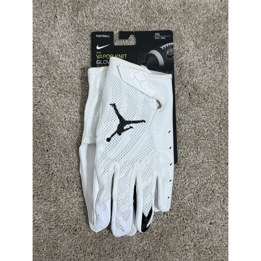 Jordan Vapor Knit Football Gloves Size 3XL Men White Black CK3017-102